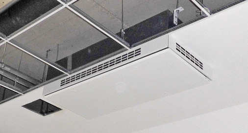 Die Duplex Vent-Geräte können bis zu 2/3 teilintegriert in eine Zwischendecke eingebaut werden. - © Bild: Airflow
