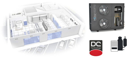 Anwendungsfall „hecu“ (high efficiency condensing unit) – Verflüssigungssatz mit DC-Technologie für C-Stores