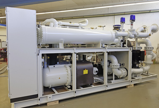 Prozesswasser-Wärmepumpe Ansor KWG 2/38I im geöffneten Zustand.