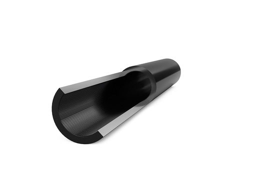 Erst ab Bohrtiefen von 200 m und mehr lohnt sich das Erdwärmesondenrohr von Jansen mit „Shark“-Innen­oberfläche. Seine Vorteile sind weniger Pumpenstrom und eine bessere Wärmeübertragung.