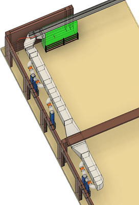 Die 5-fach-Luftwandanlage eines Möbellogistikzentrums vermindert den enormen Wärmeverlust bei mehreren geöffneten Toren.