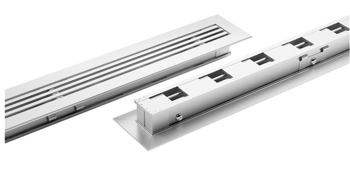 Unauffällige Bodenauslässe zur Quelllüftung bilden den Abschluss des MulitFloor-Systems.