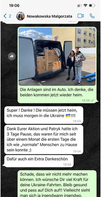 Schnelle Kommunikation zwischen Dirk Rehfeld und Małgorzata Nowakowska läuft via WhatsApp