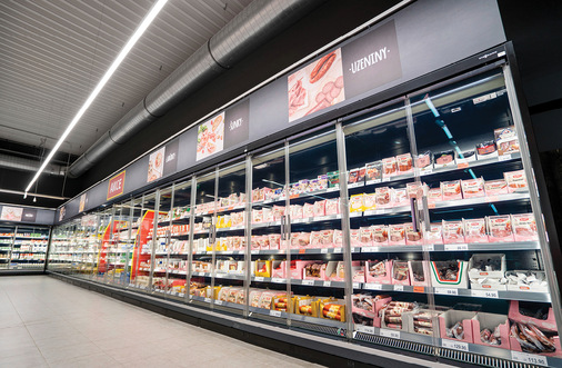 Wandkühlregal Tecto MD7 mit Glastüren.