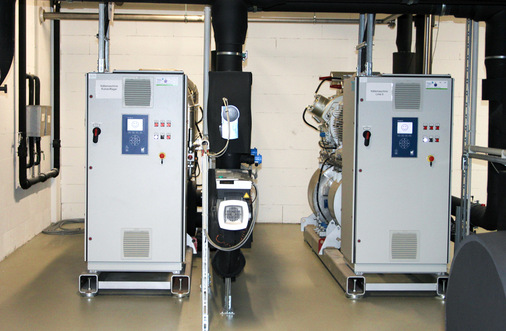 Bei Ursapharm erledigen zwei Sabroe Kältemaschinen Chill-PAC 160LV mit frequenzgesteuerter Drehzahlregelung die Prozesskühlung. Sie befinden sich in einer separat gebauten Kältezentrale des Kunden.