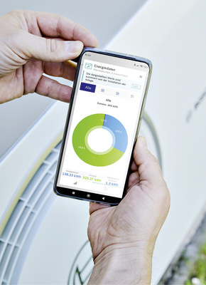 Gesteuert wird die Wärmepumpe mittels Connect-Modul und App HomeCom Easy. Hier sind Betriebdaten ersichtlich und werden bedarfsgerechte Einstellungen vorgenommen.