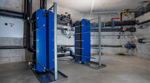 Plattenwärmeübertrager des Zwischenkreislaufs.