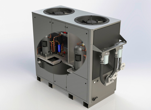 Geräte der modularen ECOtec.chiller xtend-Baureihe beispielsweise verfügen über eine hohe Leistungsdichte und können flexibel erweitert werden.
