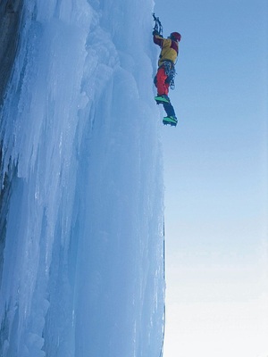 Ein Eindruck von der Eiskletterwand

