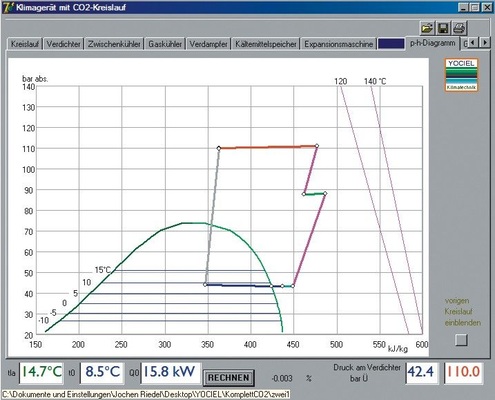 Bild 2: Bildschirmkopie des ph-Diagrammes
