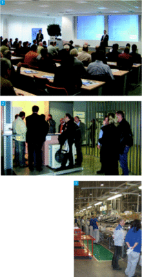 1 Xavier Feys, Geschäftsführer Daikin Germany, bei seiner Begrüßungsrede 
während des 5-tägigen Pilsener Fachforums, an dem insgesamt rund 500 
Kälte-Klima-Fachbetriebe teilnahmen2 Besichtigung des brandneuen Altherma 
Wärmepumpensystems, der neuen…