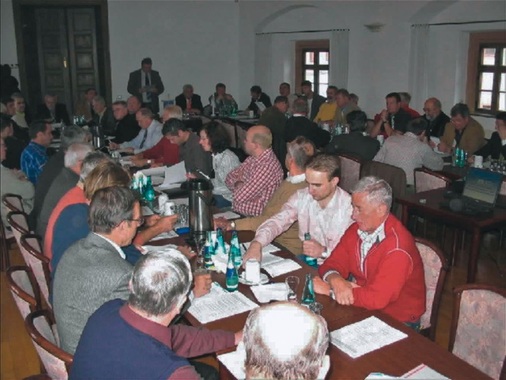 Die Teilnehmer der Innungsversammlung auf der Burg Scharfenstein
