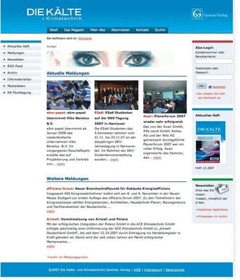 Vorsprung durch Wissen die ideale Ergänzung zur monatlichen KK:Das 
Fachportal für die Kälte- und Klimabranche jetzt für zusätzliche Services 
kostenlos anmelden!
