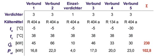 Tabelle 2: Technische Daten des Verbundanlagensystems
