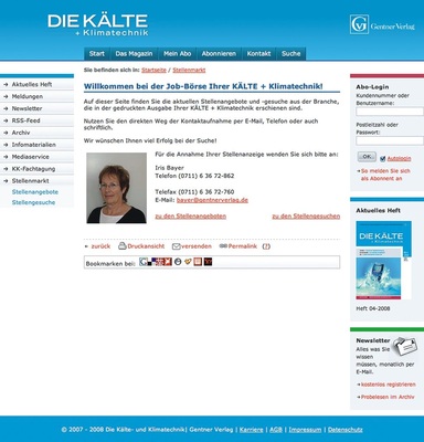 KK-Stellenmarkt jetzt auch online:
Ab sofort können die Stellenanzeigen aus der KK direkt als PDF 
heruntergeladen werden. Die Online-Laufzeit beträgt zwei Monate, also noch 
einen Monat länger als in der Printausgabe der KK.
