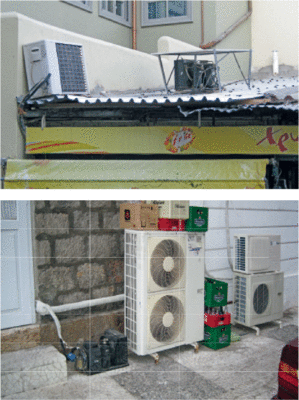 Am Rande gab es auch interessante „griechische“ Kälte- und Klimatechnik 
zu bewundern
