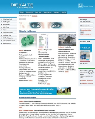 Vorsprung durch Wissen die ideale Ergänzung zur monatlichen KK:Das 
Fachportal für die Kälte- und Klimabranche jetzt für zusätzliche Services 
kostenlos anmelden!
