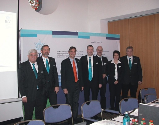 Vorstand und Geschäftsführung des BIV mit dem Oberbürgermeister der Stadt 
Bayreuth, Dr. Michael Hohl. V.l: Klaus Arns, Klaus Gering, Dr. Michael Hohl, 
Frank Heuberger, Heribert Baumeister, Andrea Lojewski und Wilfried Otto
