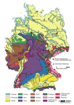Geologische Karte von Deutschland (Bundesanstalt für Geowissenschaften und 
Rohstoffe, BGR)
