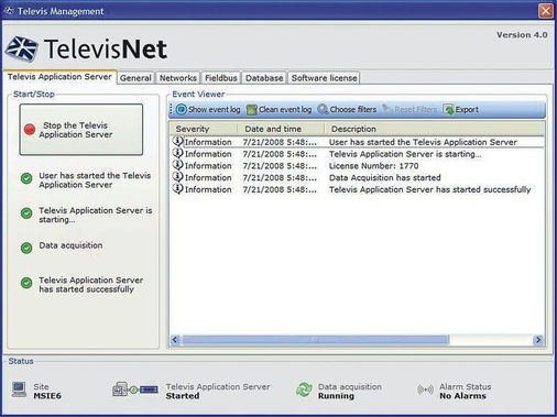 Televis kommuniziert mit einer Reihe von Reglern, die analoge Größen wie 
Temperatur, Feuchtigkeit usw. oder den logischen Status wie Alarme, 
Tür-Mikroschalter oder Druckwächter messen

