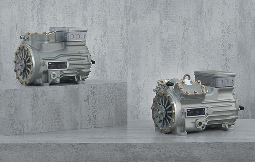 Die beiden Verdichter HG22P und HG34P aus Aluminium hat Bock speziell für 
den Einsatz in der Bahn entwickelt
