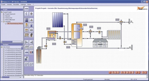 Anlagensimulation am PC: Die einzelnen Komponenten lassen sich zu einer 
kompletten Anlage zusammenschalten und anschließend simulieren
