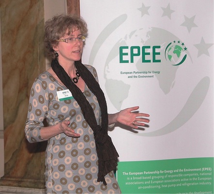 Andrea Voigt, seit Oktober 2009 Geschäftsführerin von EPEE, referierte 
über die Struktur und die Arbeitsgebiete von EPEE
