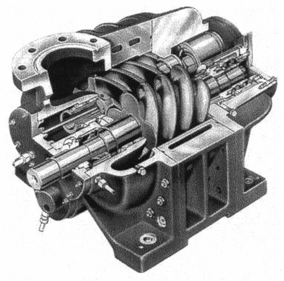 Bild 8: Offener Schraubenverdichter der GEA Refrigeration Division, Grasso 
[5]
