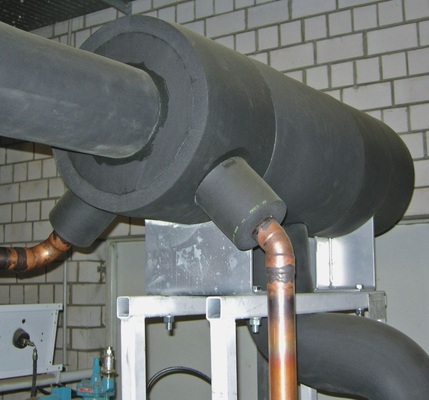 Der installierte Ringkanal-Wärmeübertrager als Detailaufnahme
