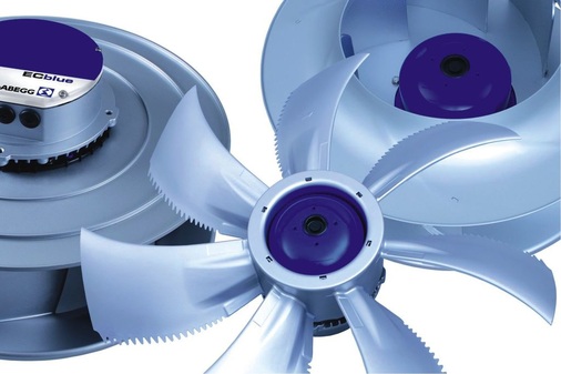 Die ECblue-Technologie erlaubt den Ventilatoren eine höhere Leistungsdichte 
bei luftgekühlten Verflüssigern oder Rückkühlern
