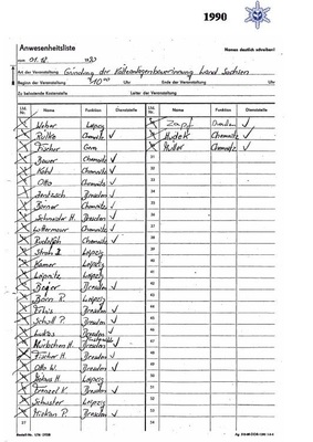 Liste der Gründungsmitglieder vom 1.12.1990
