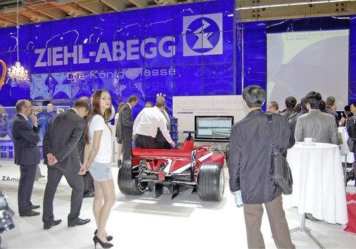 Ziehl-Abegg lockte mit Formel-1-Prominenz an den Stand in Halle 11.
