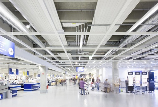 Die Heiz-Kühlelemente im Ausgangsbereich.
