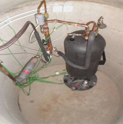 Bild 3: Sondenkopf im Schacht
