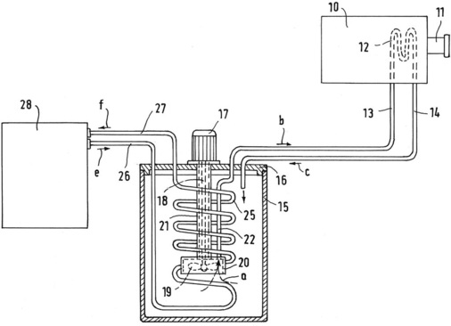 Schemazeichnung für den Prototypen der Projektorkühlung
