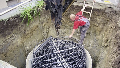 Bild 4: SolarEis-Speicher für die Wärmepumpenanlage eines 
Einfamilienhauses.
