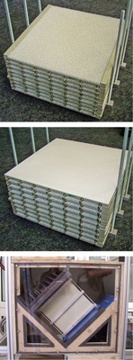 Bild 2: Prototyp eines Membran-Wärmeübertragers für ein dezentrales 
Klimagerät (Luft: 33 m³/h; 32 °C; 40 % r. F.; aktive Membranfläche 2,1 
m²)
