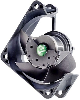 Bild 3: Vergossenes Innenleben des Lüfters, Stator und Elektronik sind 
kunststoffgekapselt
