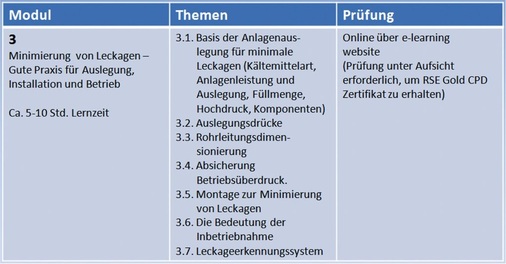 Tabelle 3: E-Learning-Modul 3
