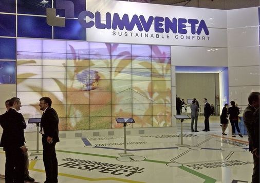 Nach dem Messe­rundgang war klar: Climaveneta hatte den größten 
­Bildschirm!
