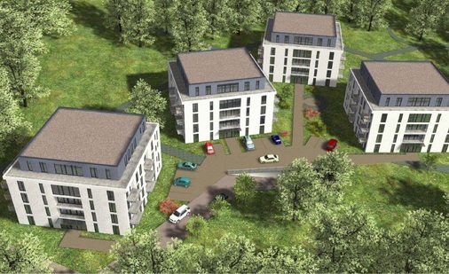 Bild 2: Die Grafik zeigt, wie die im Bau befindliche Klimaschutzsiedlung in 
Köln Porz aussehen wird.
