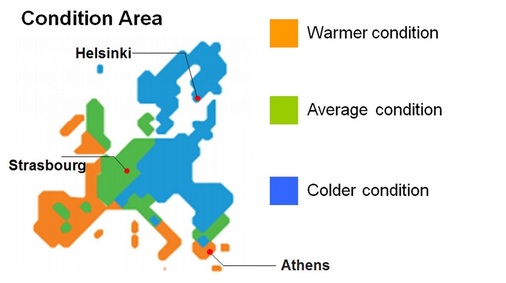 Klimazonen in Europa als Basis für die Energieeffizienz im Heizbetrieb.
