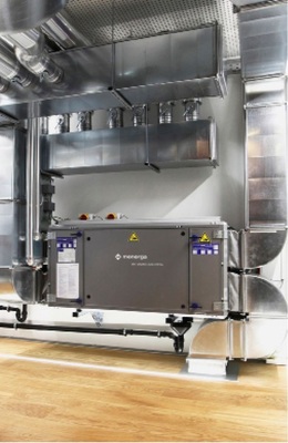 Ein Komfortklimagerät von Menerga reduziert die Lüftungswärmeverluste im 
Forschungsprojekt des BMVBS auf ein Minimum.
