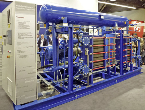 500-kW-Wärmepumpe Neatpump von Star Refrigeration, einer Tochtergesellschaft 
von Emerson Climate Technologies. Durch die Verwendung des Kältemittels NH3 
ist bei der Nutzung von Strom aus erneuerbaren Energien eine 
Nullemissionsbilanz möglich.
