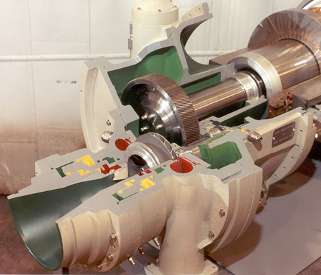 Schnittmodell eines Turbokompressors
