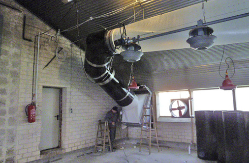 Ein Blick auf die Kühlverteilung des Putenstalls.
