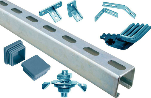 Das Schienenprogramm MEZ-Ductsupport MS beinhaltet neben Befestigungsschienen 
zahlreiche Zubehörteile.
