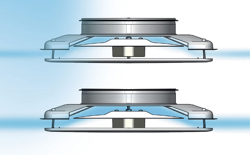 Am Luftaustritt des Auslasses befindet sich eine Drosselscheibe, die sich 
vertikal anpassen lässt und automatisch durch den Regler von Gruner bewegt 
wird. Bei einem variablen Luftvolumenstrom kann die Wurfweite konstant 
gehalten werden, indem die…