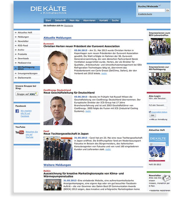 Vorsprung durch Wissen die ideale Ergänzung zur monatlichen KK:
➔ www.diekaelte.de
Es tut sich was, schauen Sie öfter mal rein.
➔ www.xing.com/net/diekaelte
Machen Sie mit bei unserer Xing-Gruppe!
www.facebook.com/kk.die.Kaelte
Und auch auf Facebook sind…