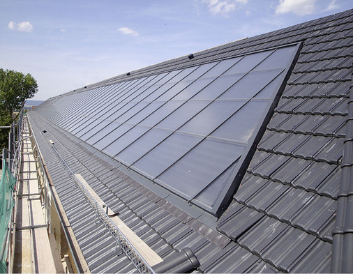 Solarthermieanlage auf dem Dach des Hauses „Am Bergmann“
